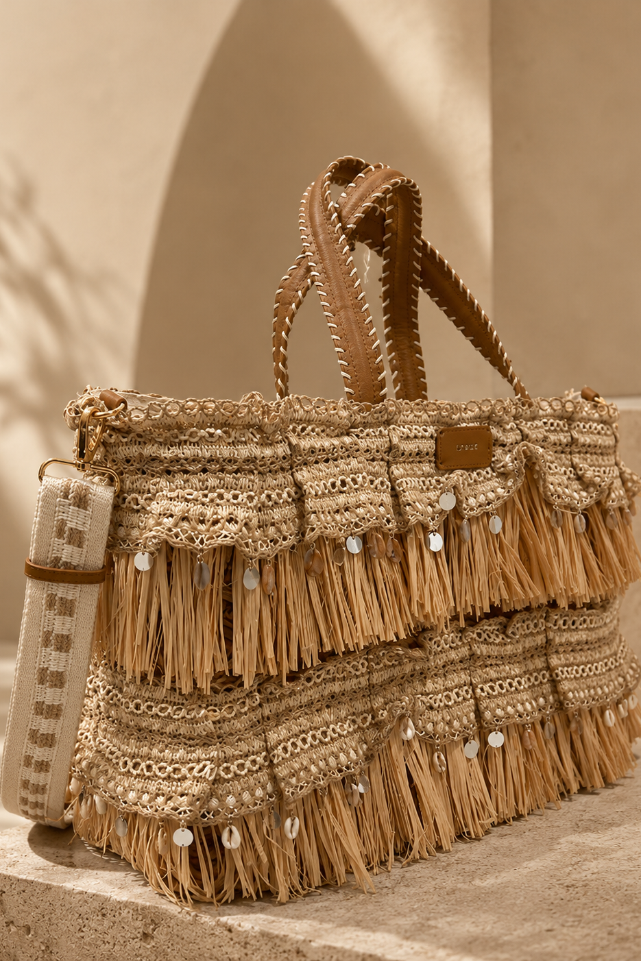 Santorini Fringe Beach Tote