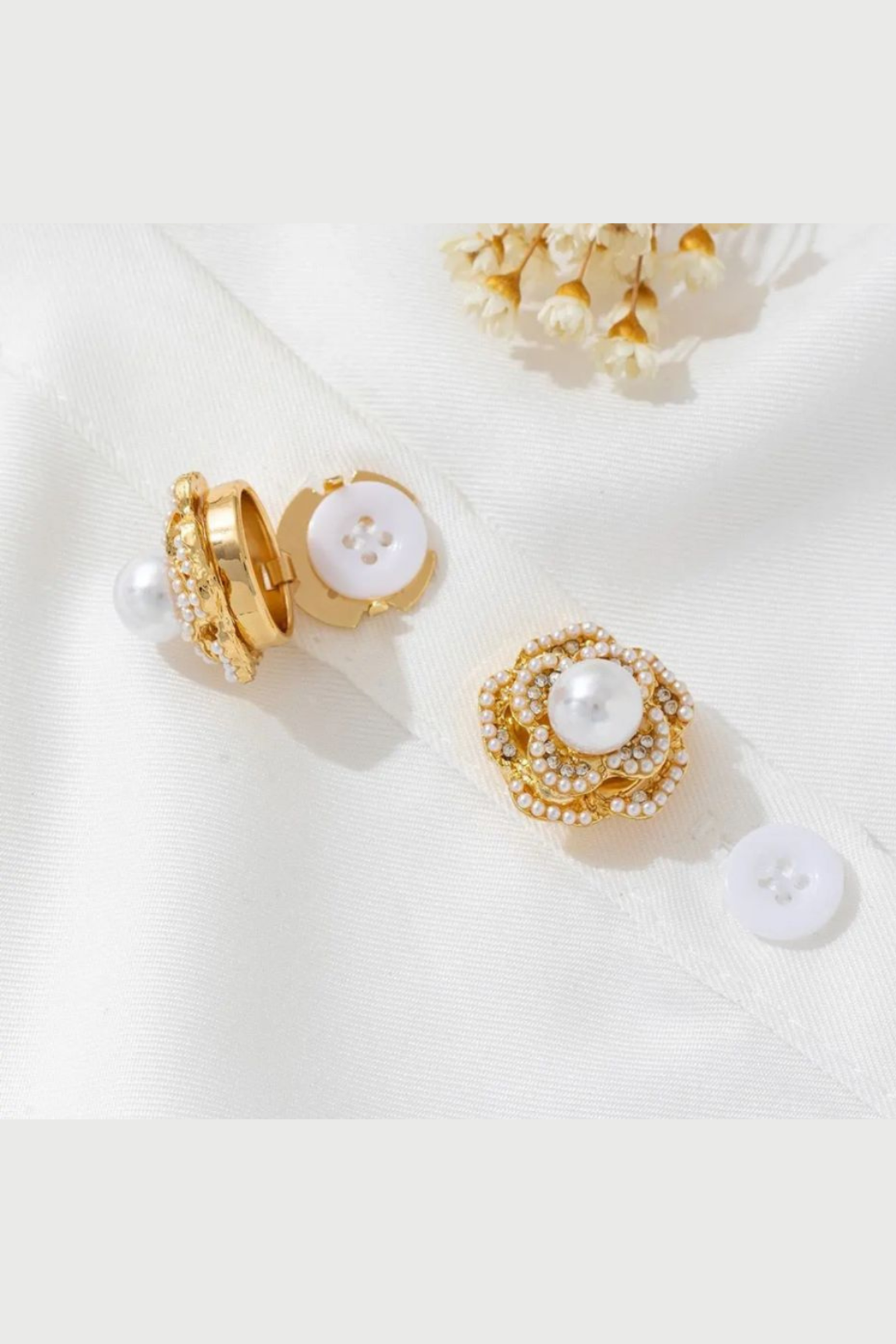 Rosette Pearl | Button Covers
