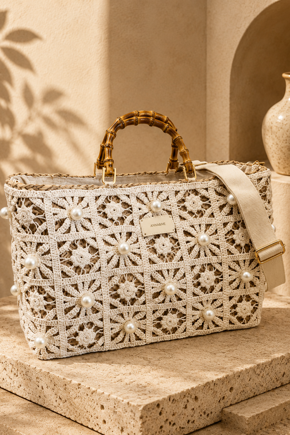 Crochet Pearl Tote