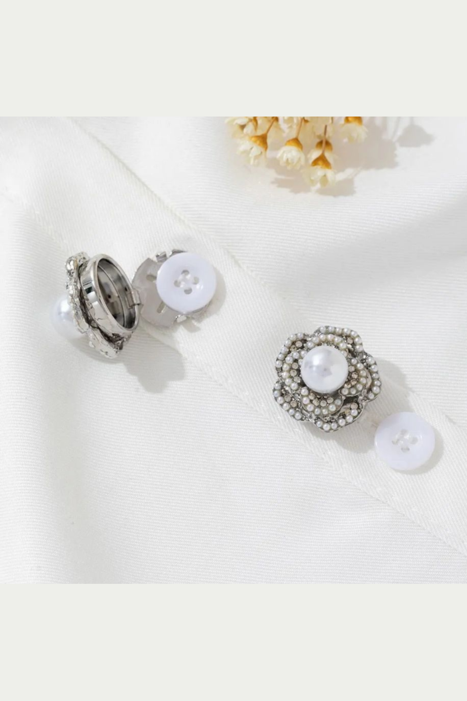 Rosette Pearl | Button Covers