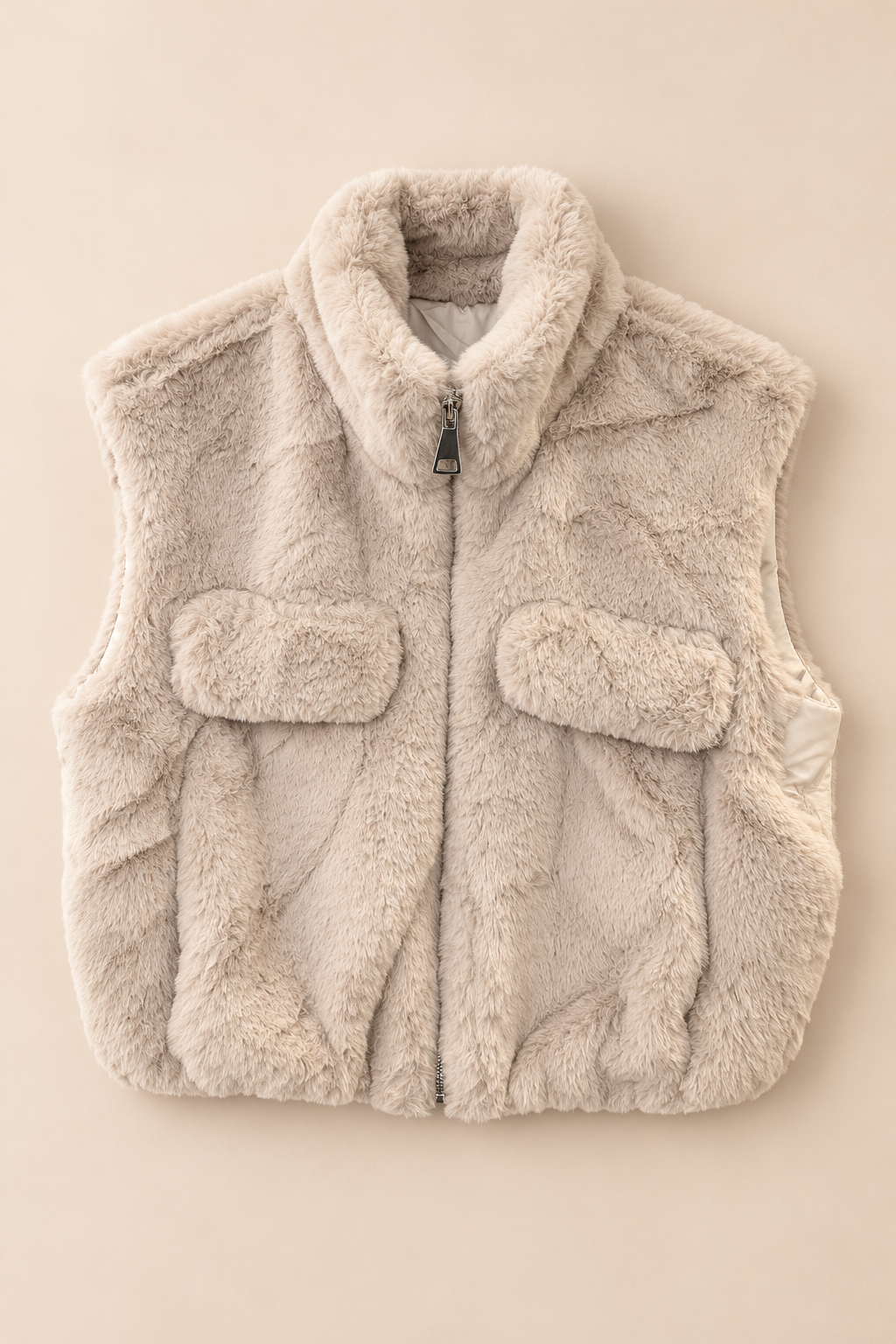 Alessia Faux Fur Gilet – Cream