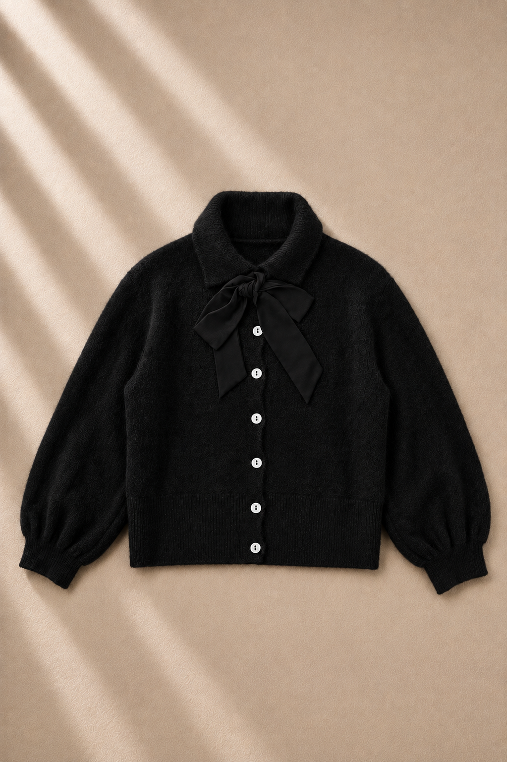 Amélie Bow Cardigan – Black