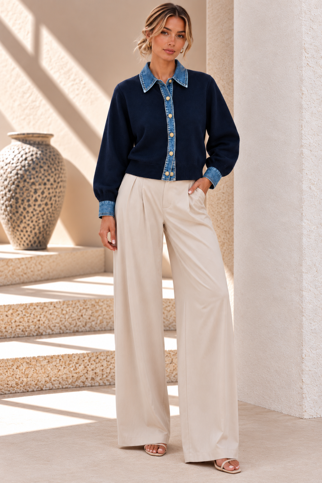 Jessie Denim Cardigan – Navy