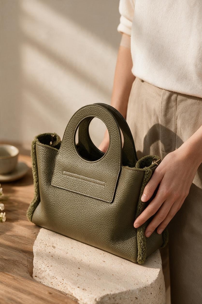 Arden Shearling Trim Bag