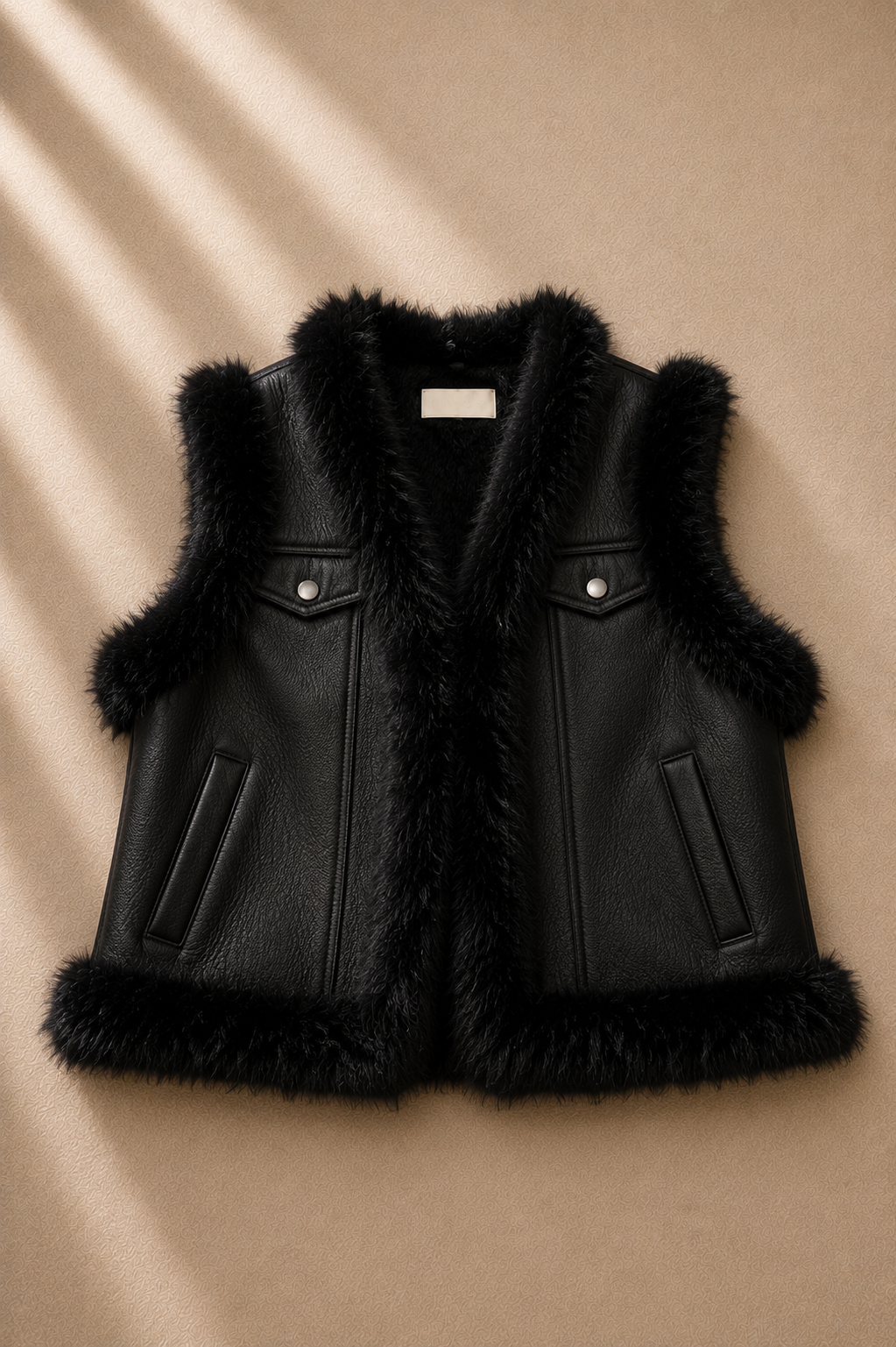 Aspen Faux Fur Gilet – Black
