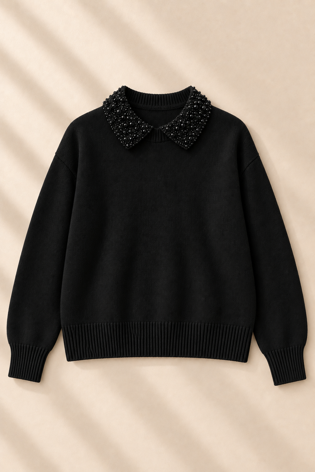 Avielle Pearl Collar Knit – Black