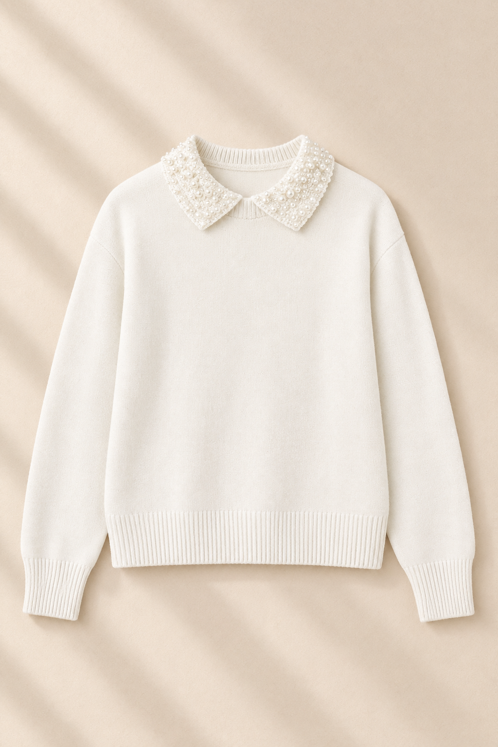Avielle Pearl Collar Knit – White