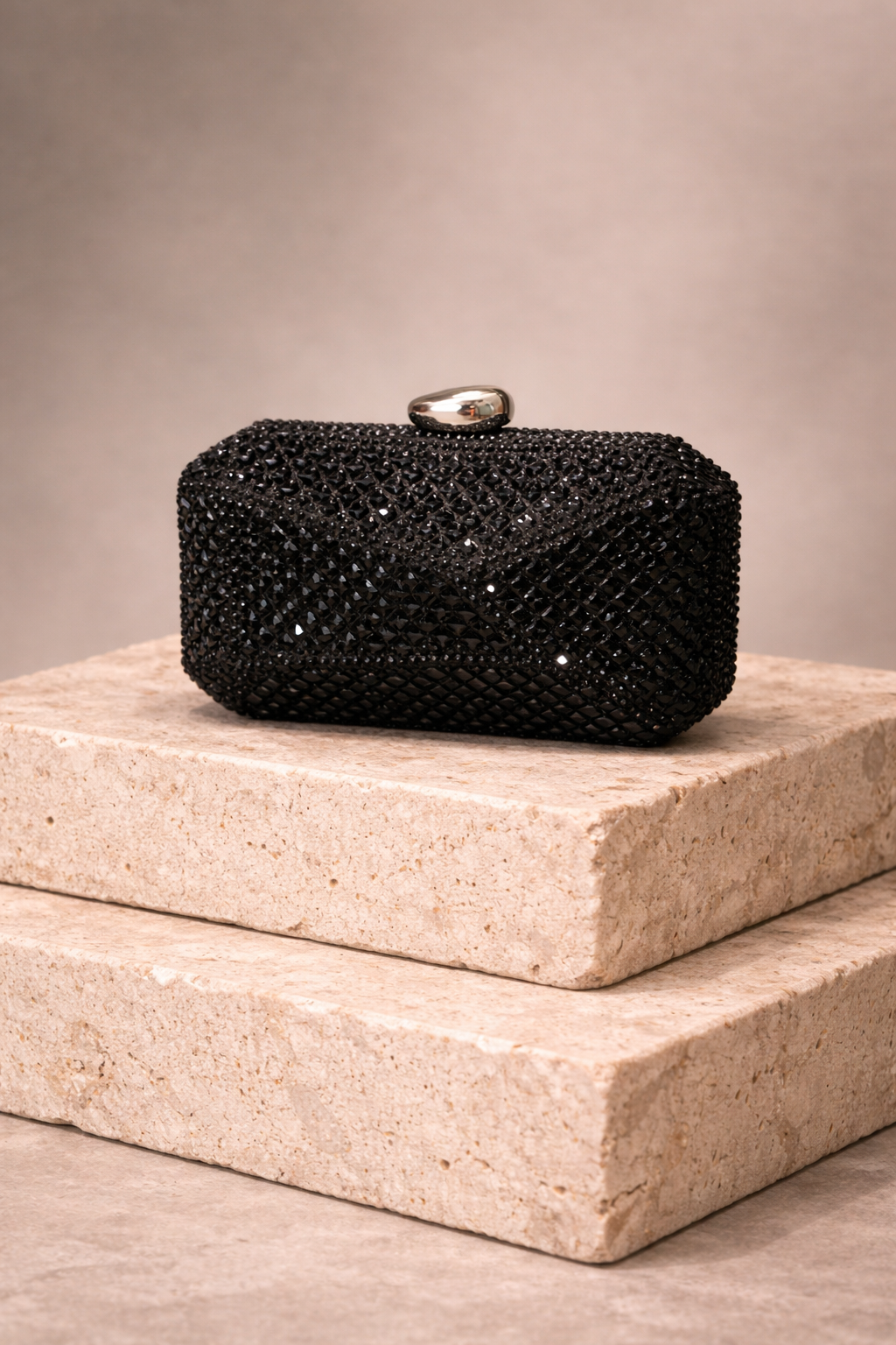 Noir Crystal Clutch