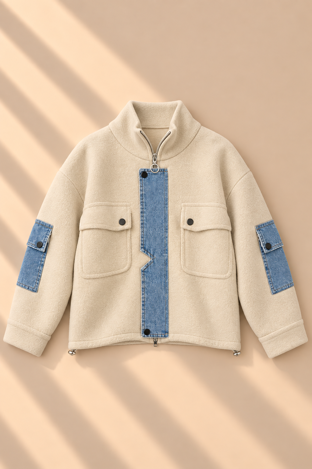Bexley Denim Trim Jacket – Cream