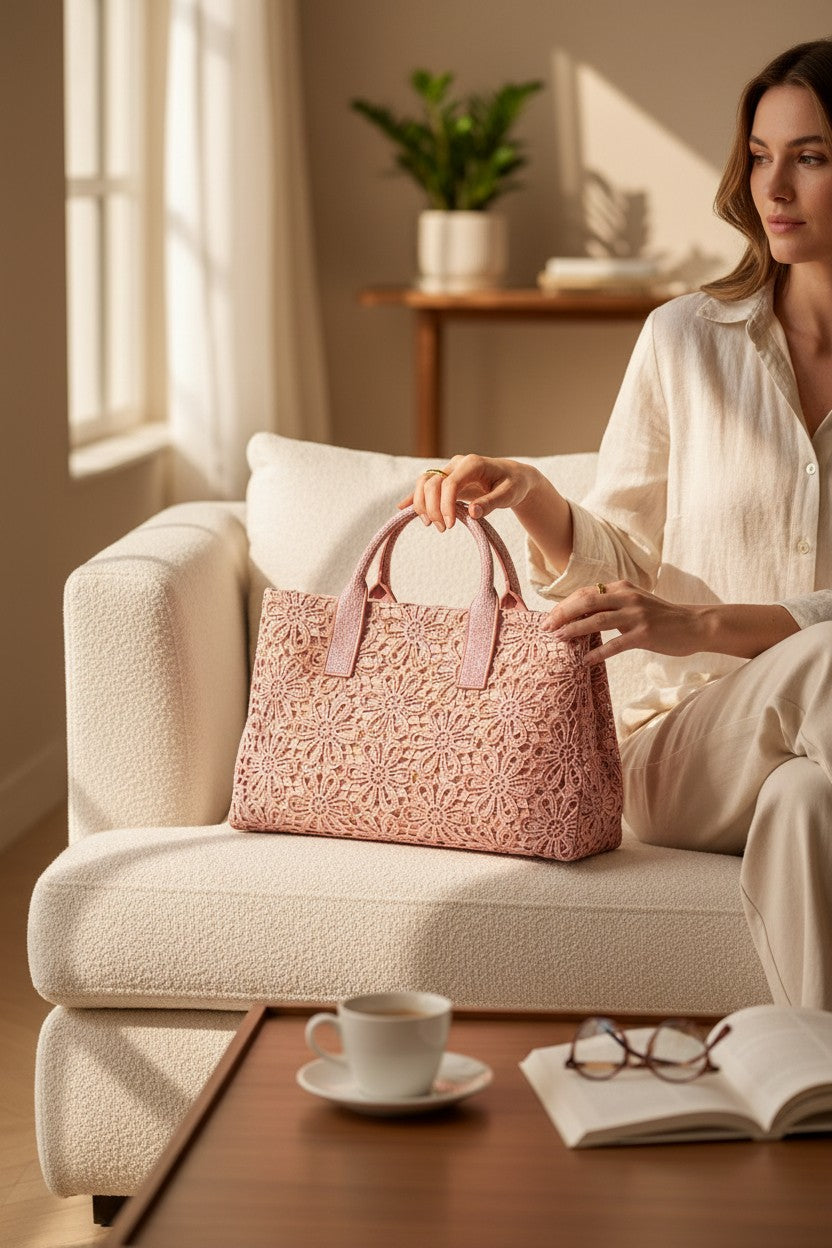 Celeste Fleur Top Handle - Blush Pink
