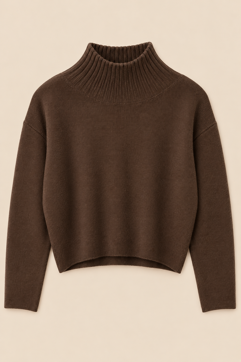 Freya High Neck Knit Jumper – Brown