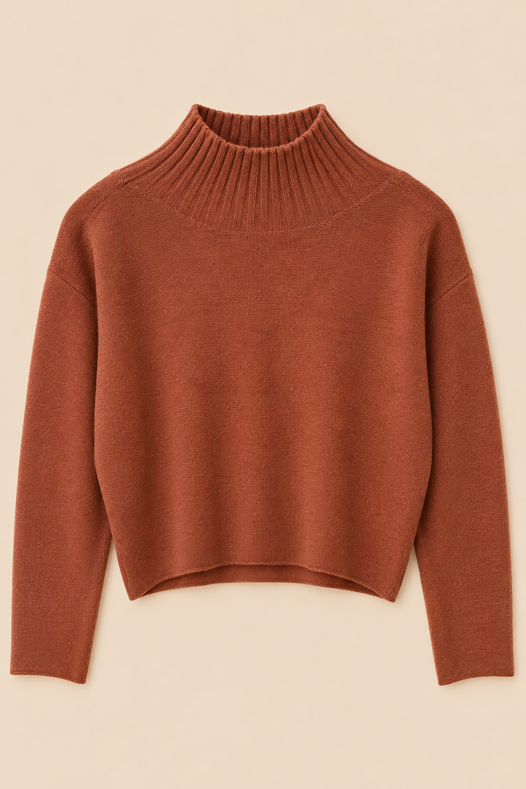 Freya High Neck Knit Jumper – Rust