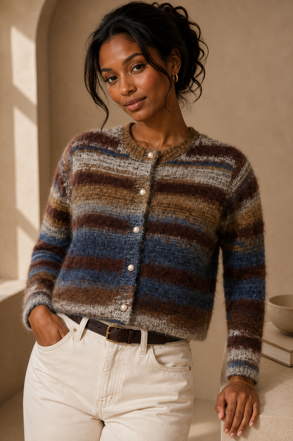 Highland Stripe Knit Cardigan