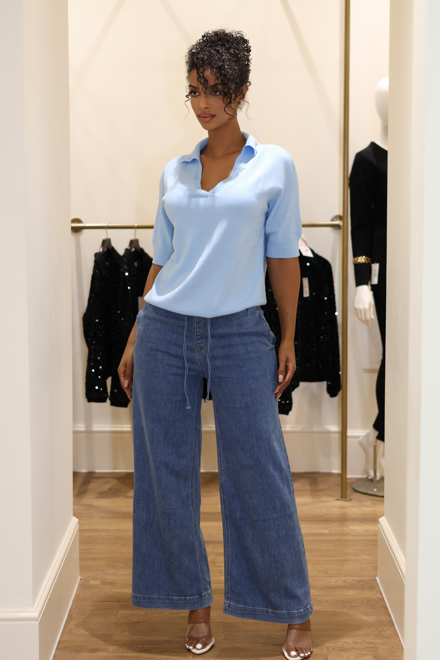 Lumière Knit Top – Powder Blue