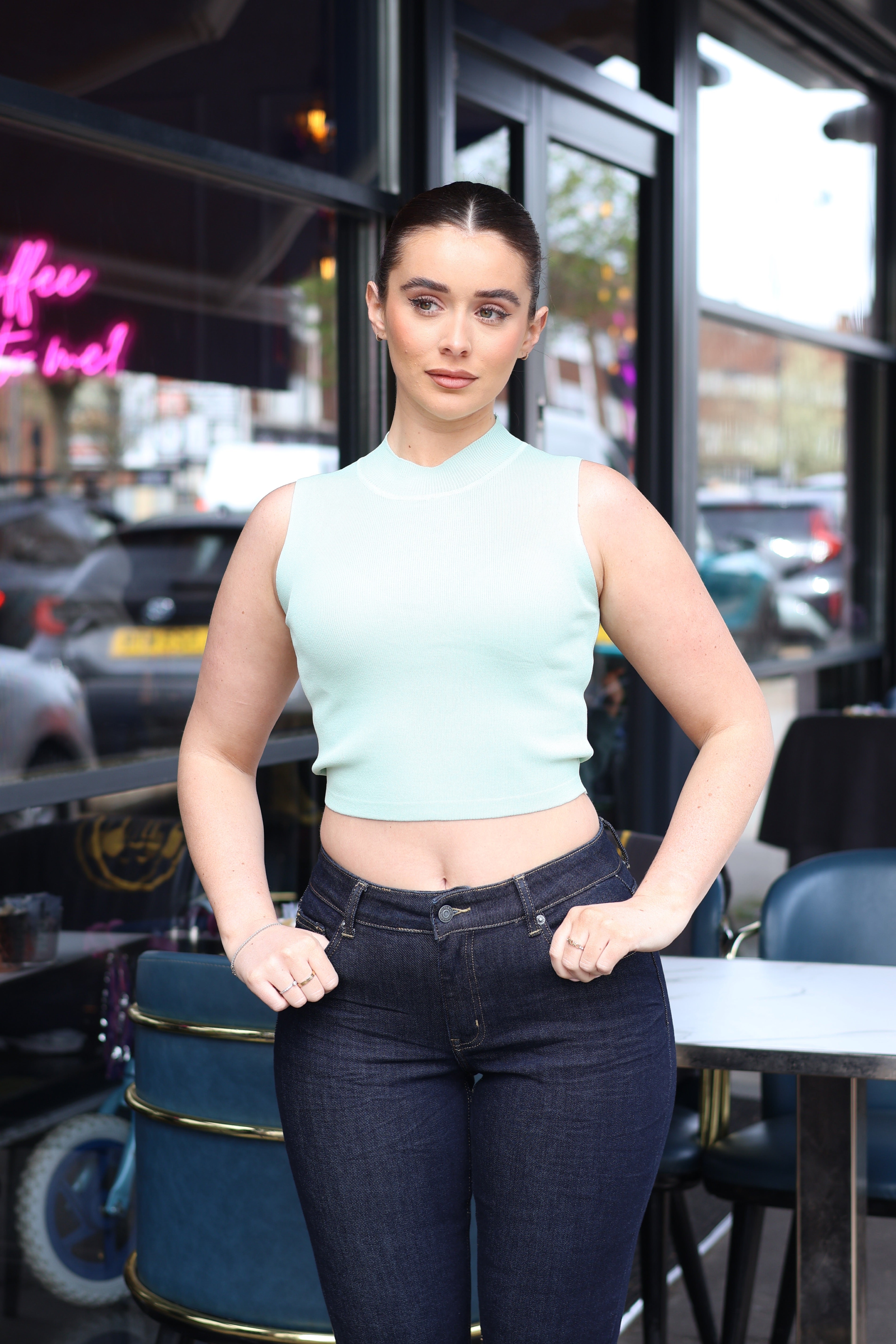 Celeste High Neck Crop