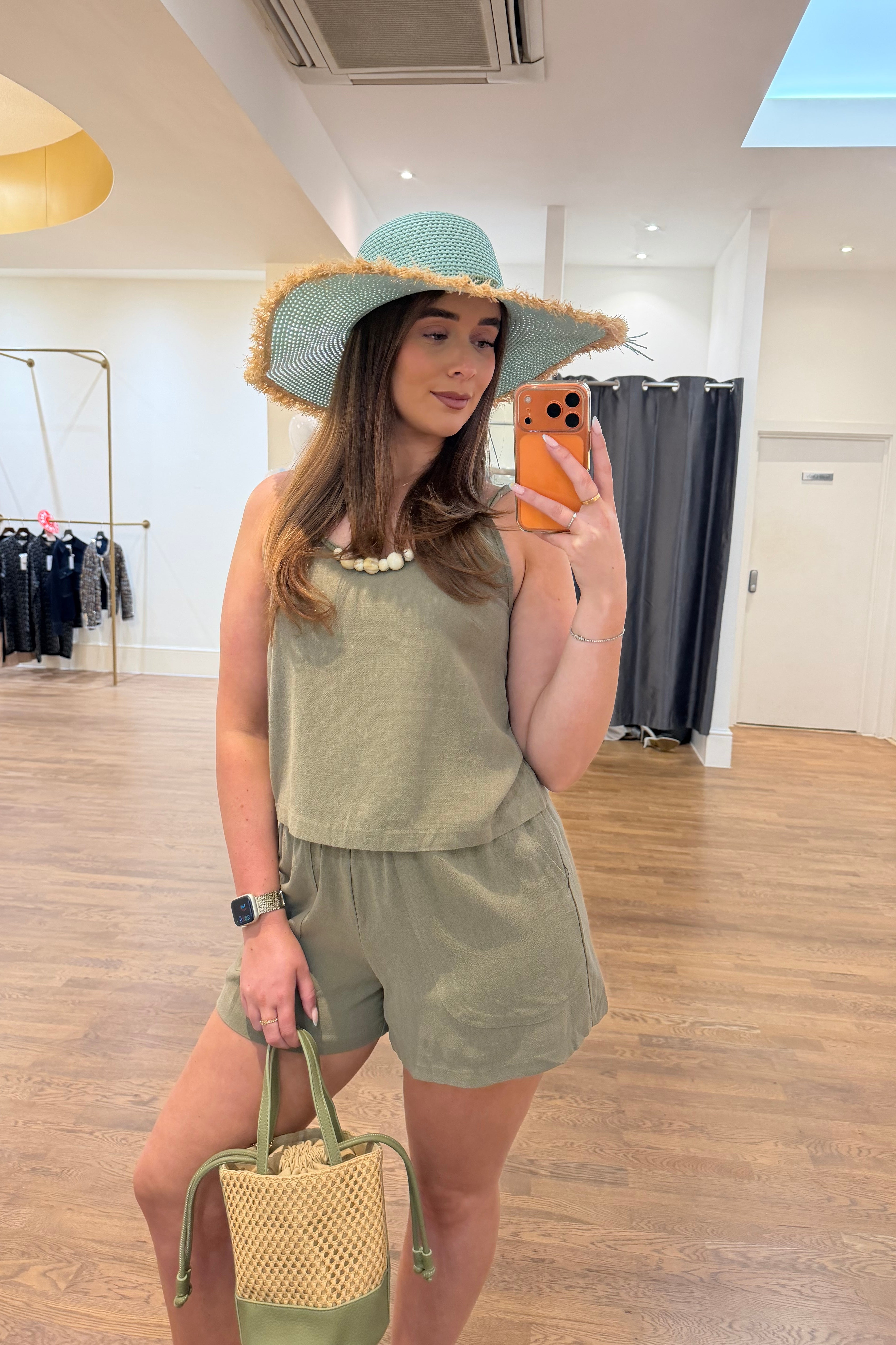 Capri Woven Wide-Brim Hat