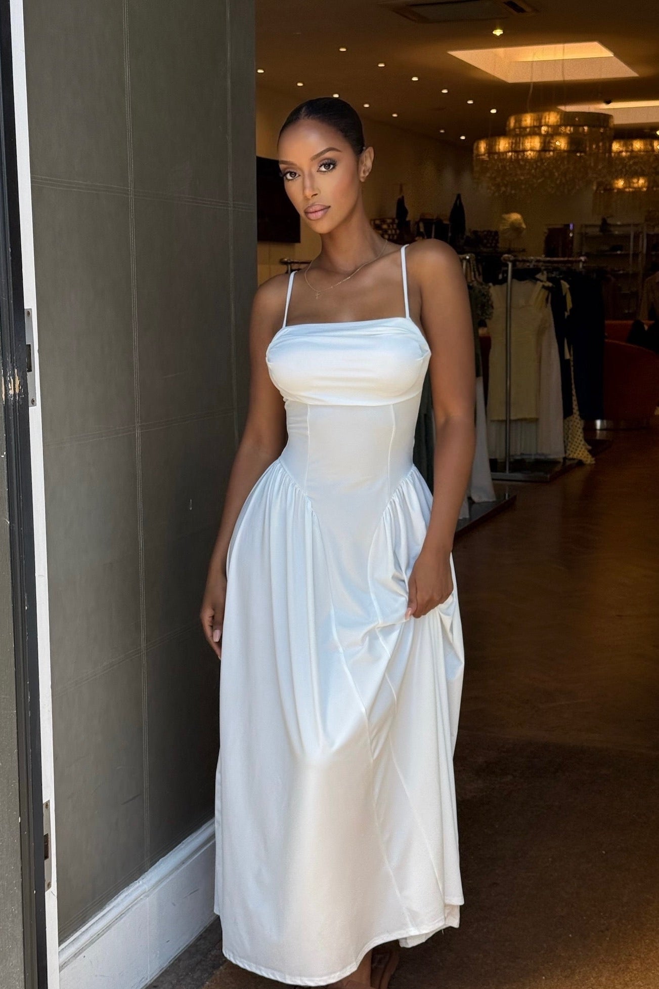 Coco Drape Maxi Dress - White