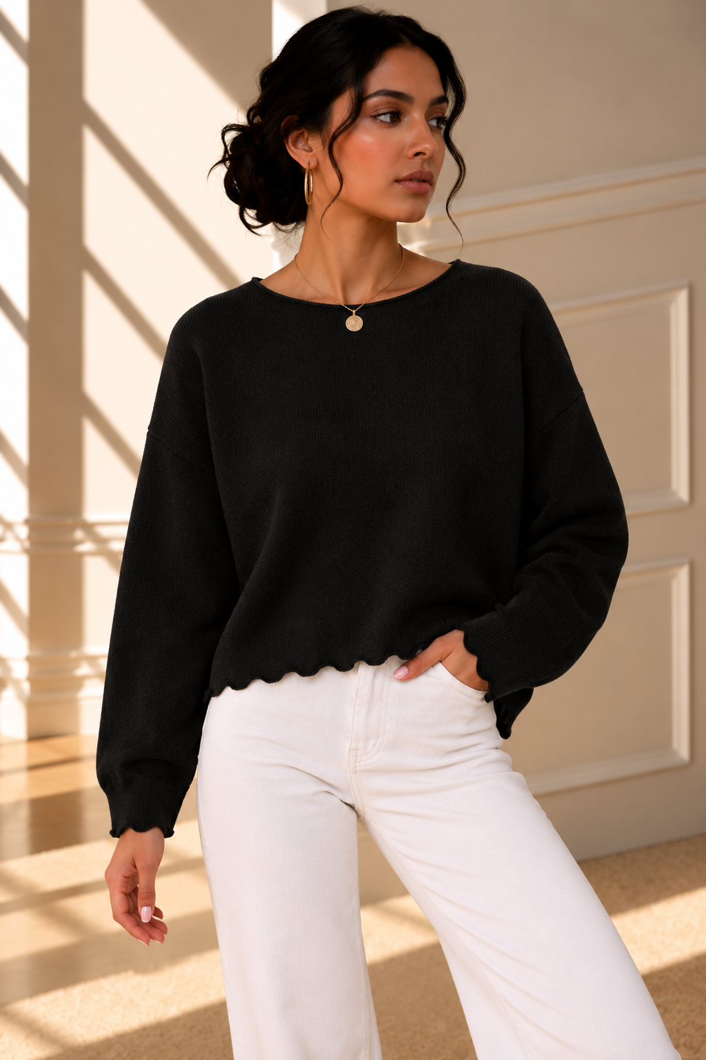Isla Soft Knit Jumper – Black