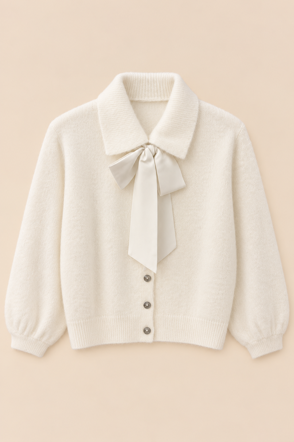 Amélie Bow Cardigan – White