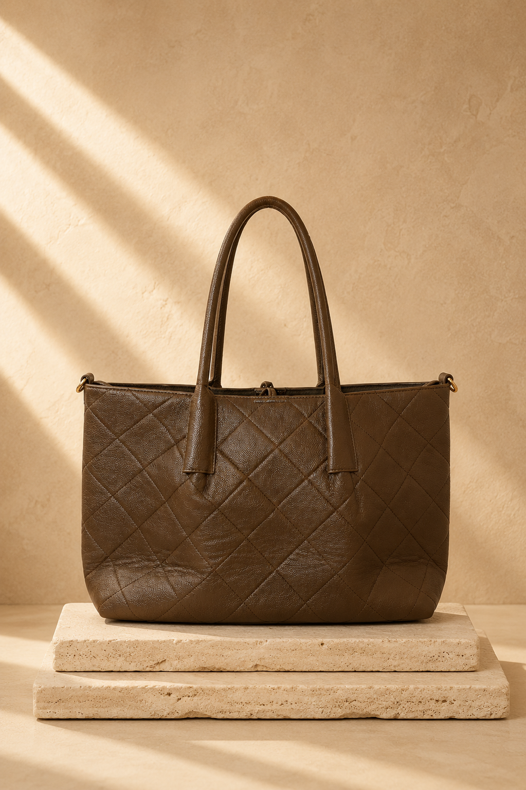 Kensington Quilted Tote Mocha