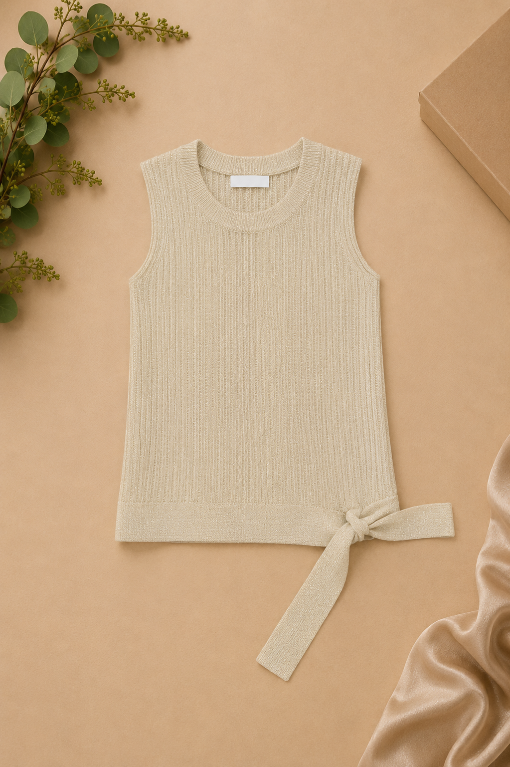 Light Green Ribbed Knit Top