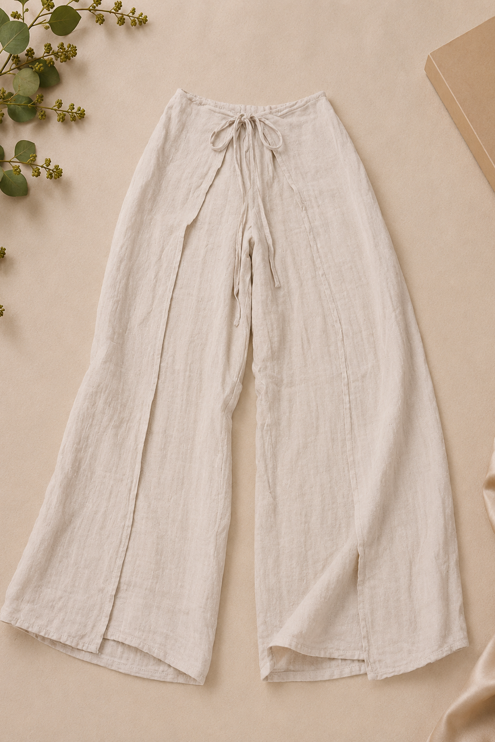 Linen Wide-Leg Trousers