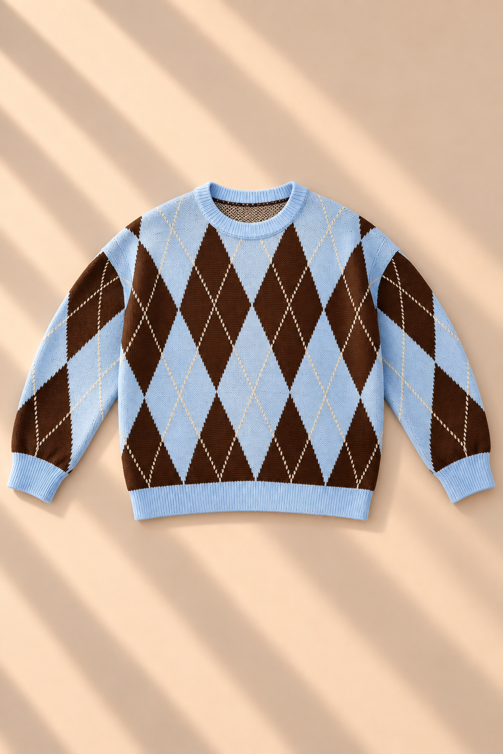 Marlow Argyle Knit – Blue & Brown