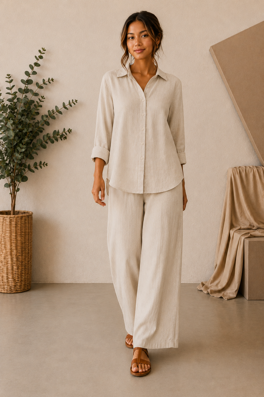 Marlow Linen Shirt - Beige
