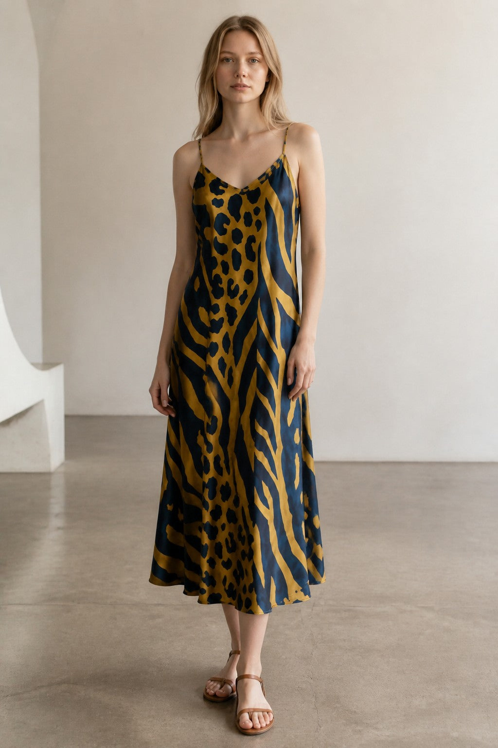 Savanna Muse Slip Dress - Midnight Gold