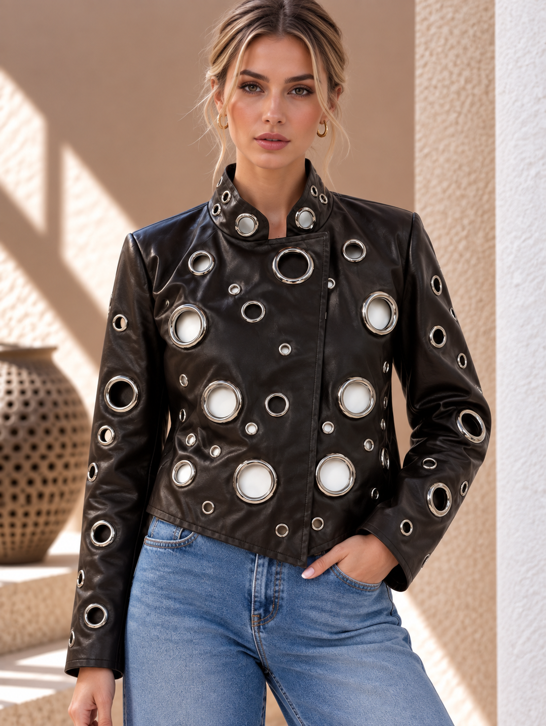 Nola Eyelet Jacket – Black