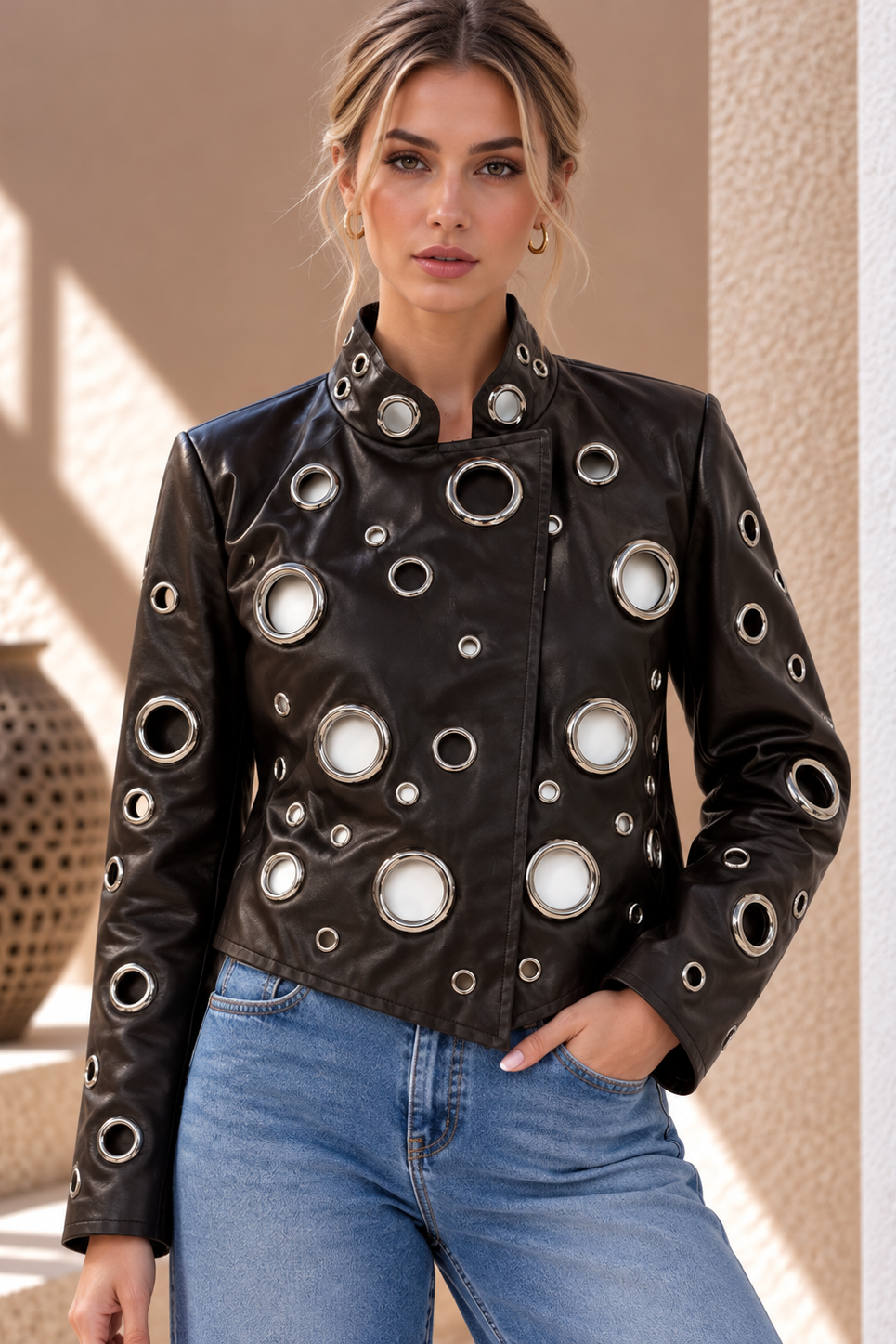 Nola Eyelet Jacket – Black