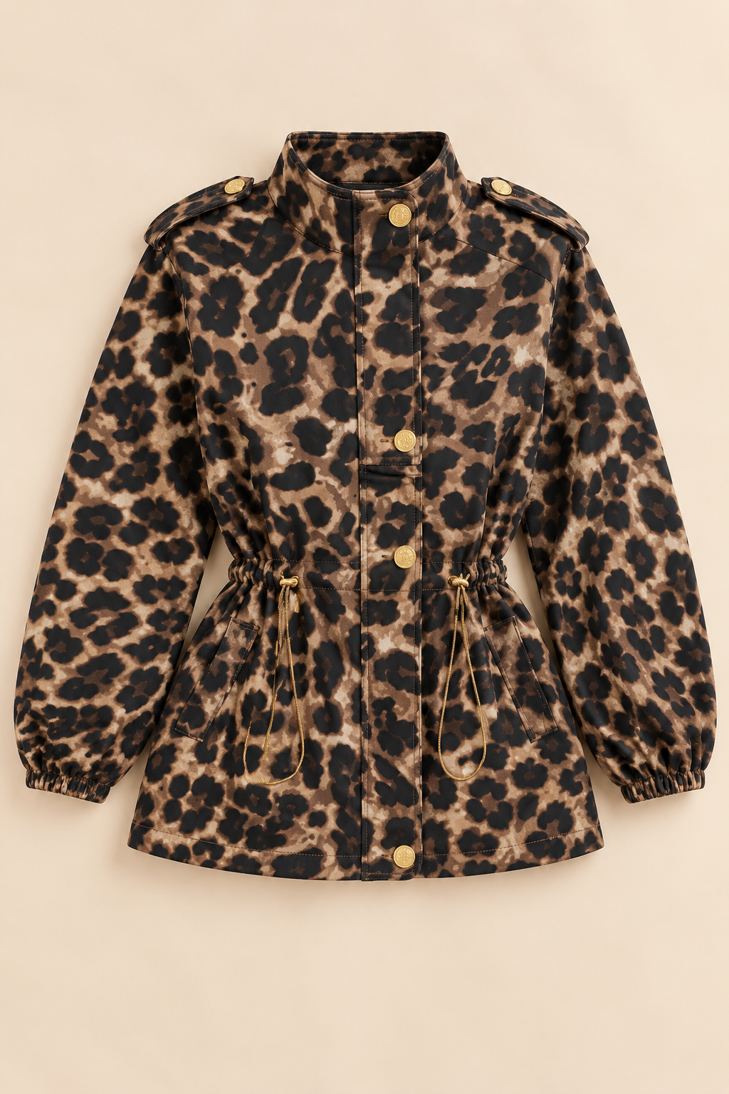 Nola Leopard Print Jacket – Brown