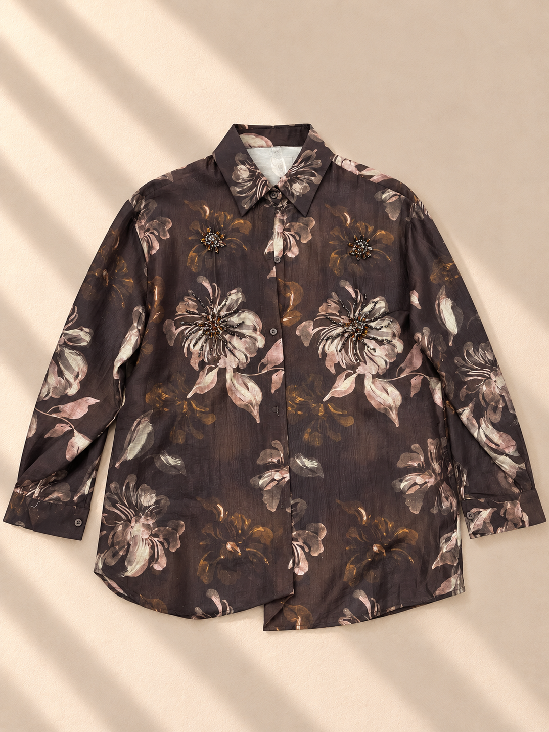 Odette Floral Shirt – Chocolate