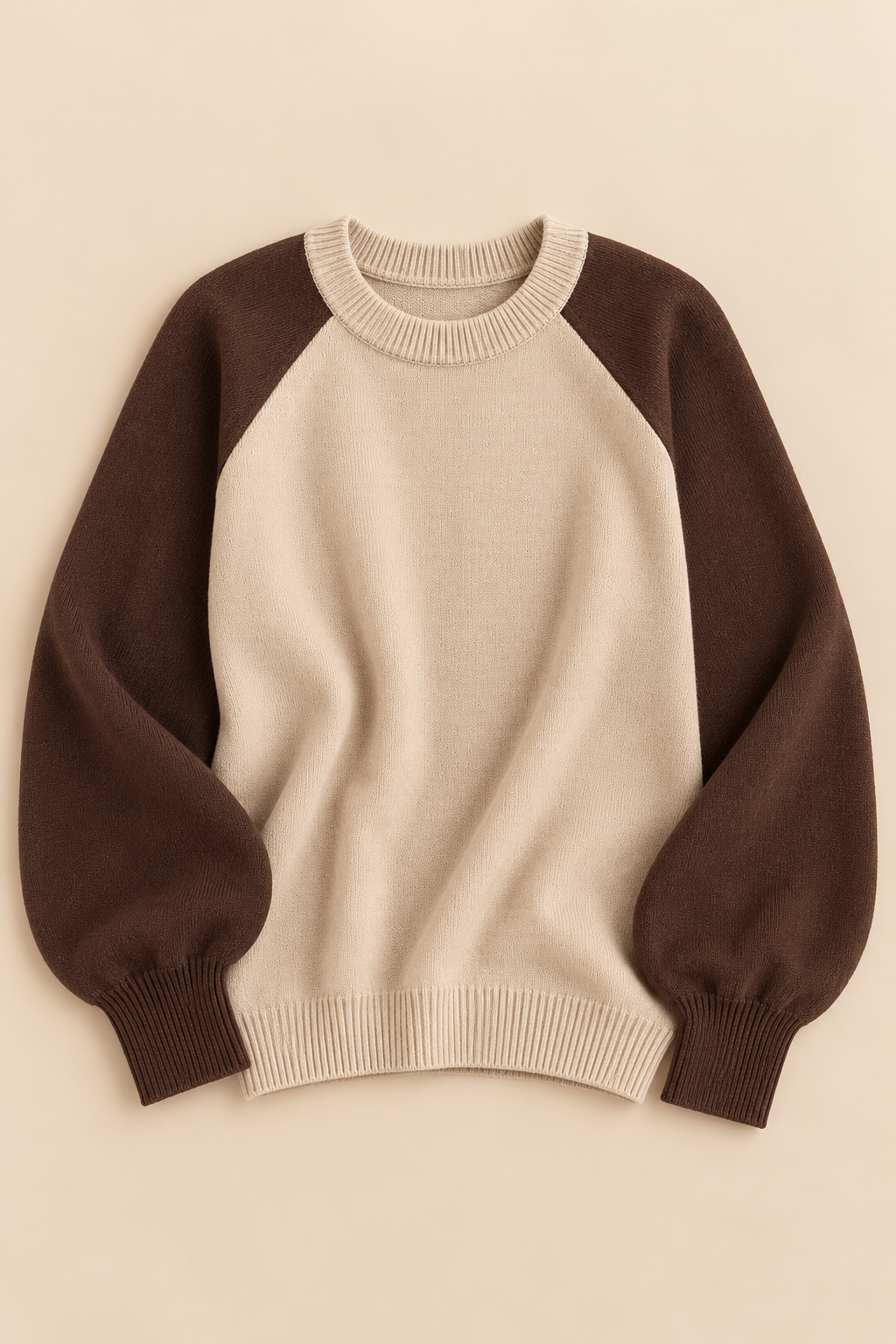 Orla Contrast Knit – Chocolate & Cream