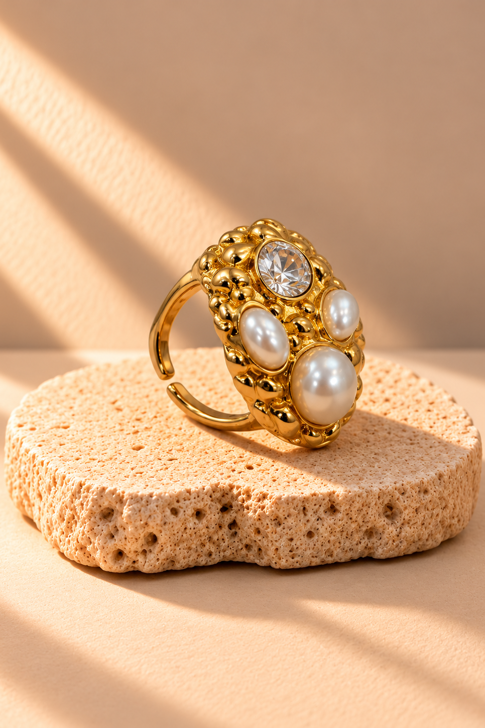 Ottilie Pearl & Crystal Ring
