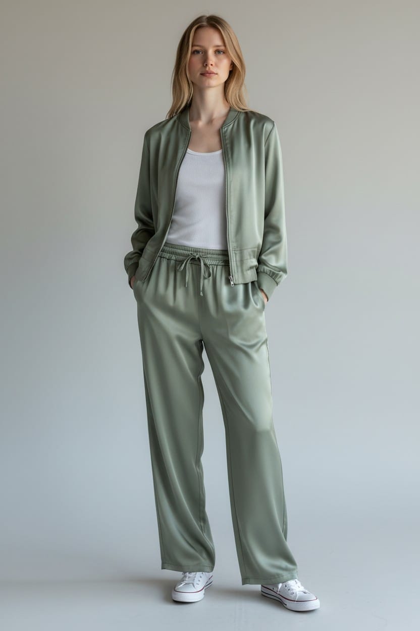 Valencia Silk Co-Ord Set – Sage Green