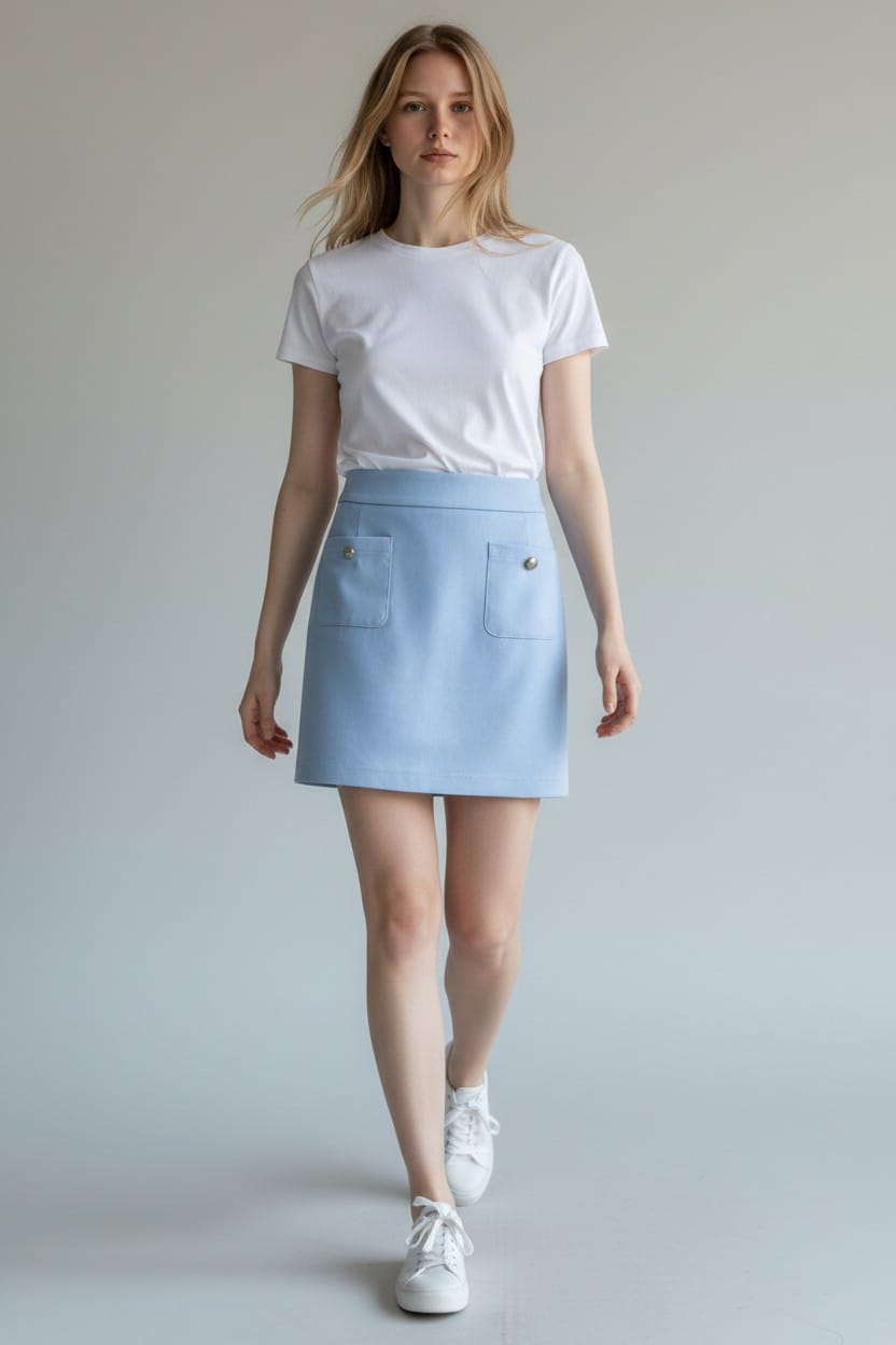 Azure Mini Skirt - Baby Blue