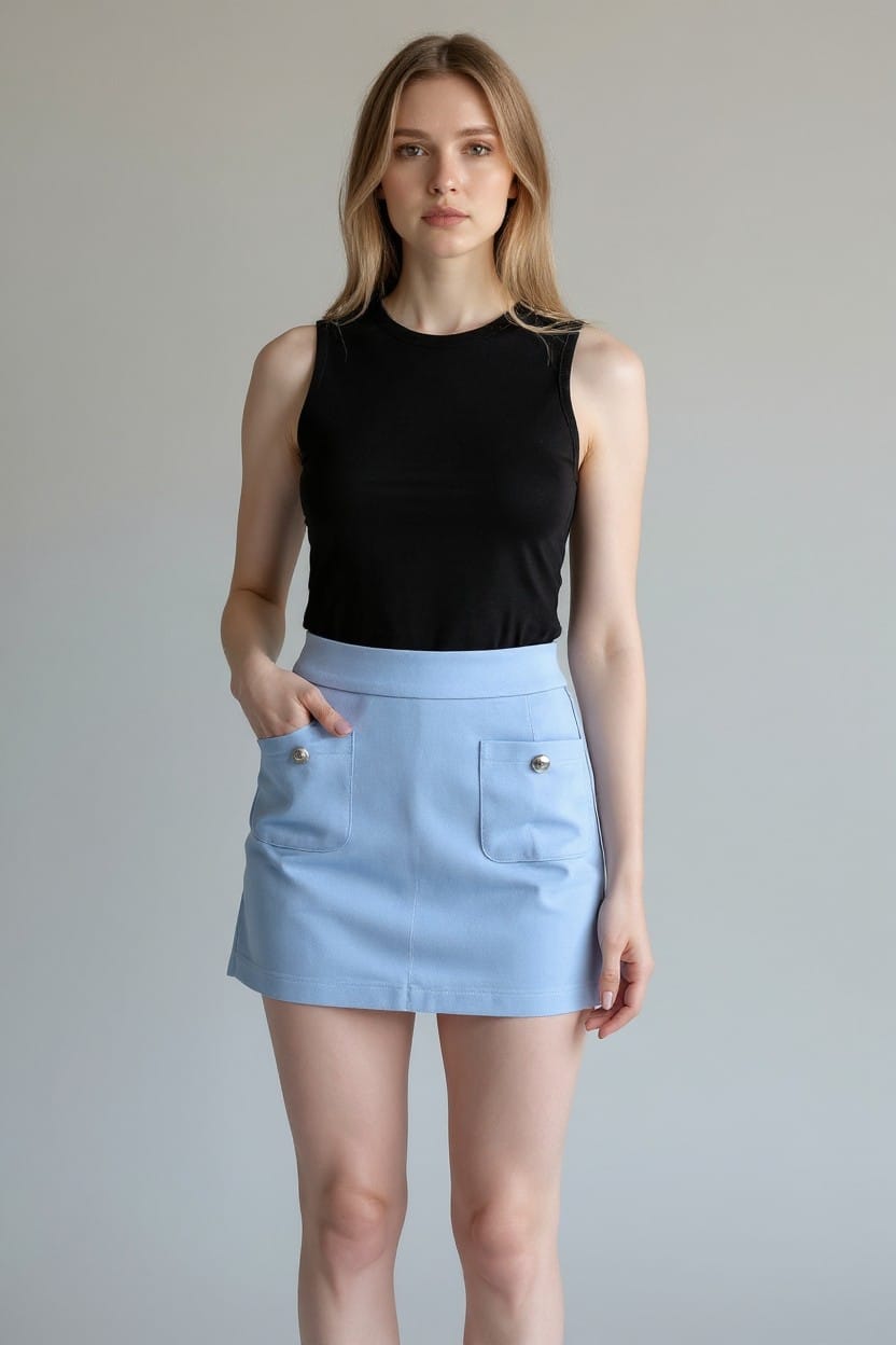 Azure Mini Skirt - Baby Blue