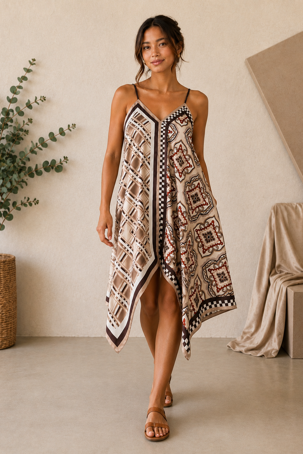Palermo Mosaic Satin Dress