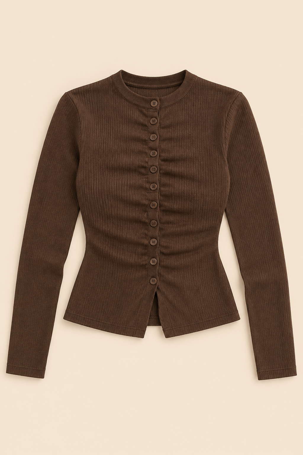 Pippa Ruched Cardigan – Brown