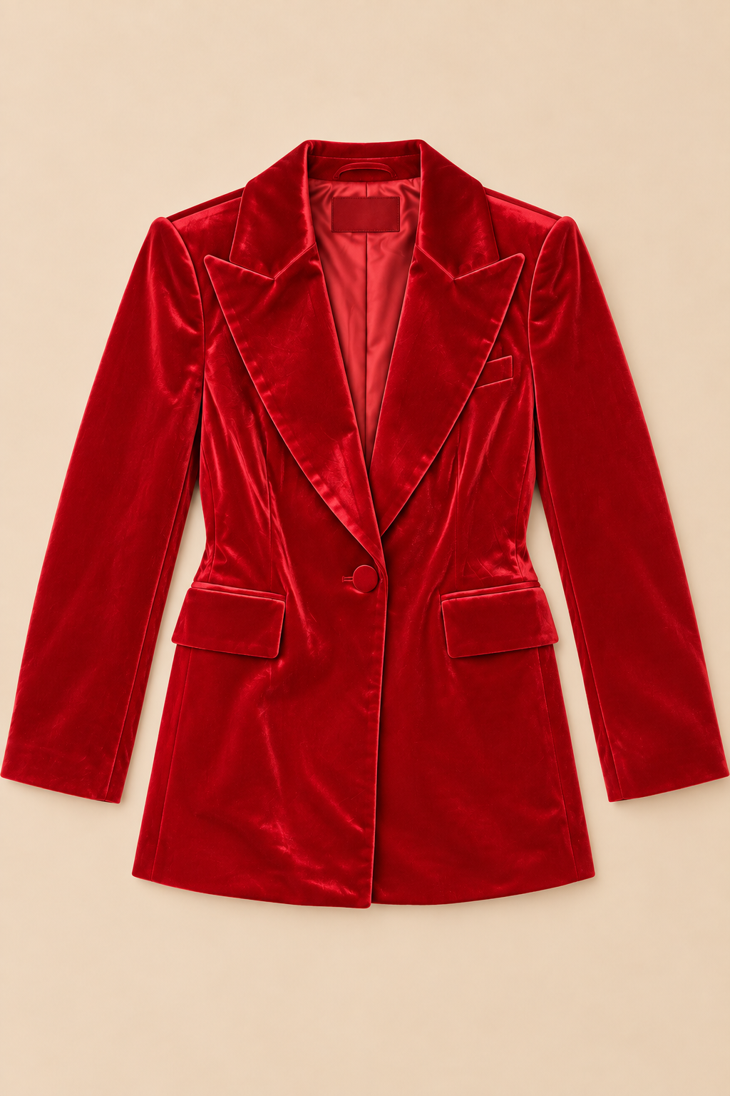 Romy Velvet Blazer – Red