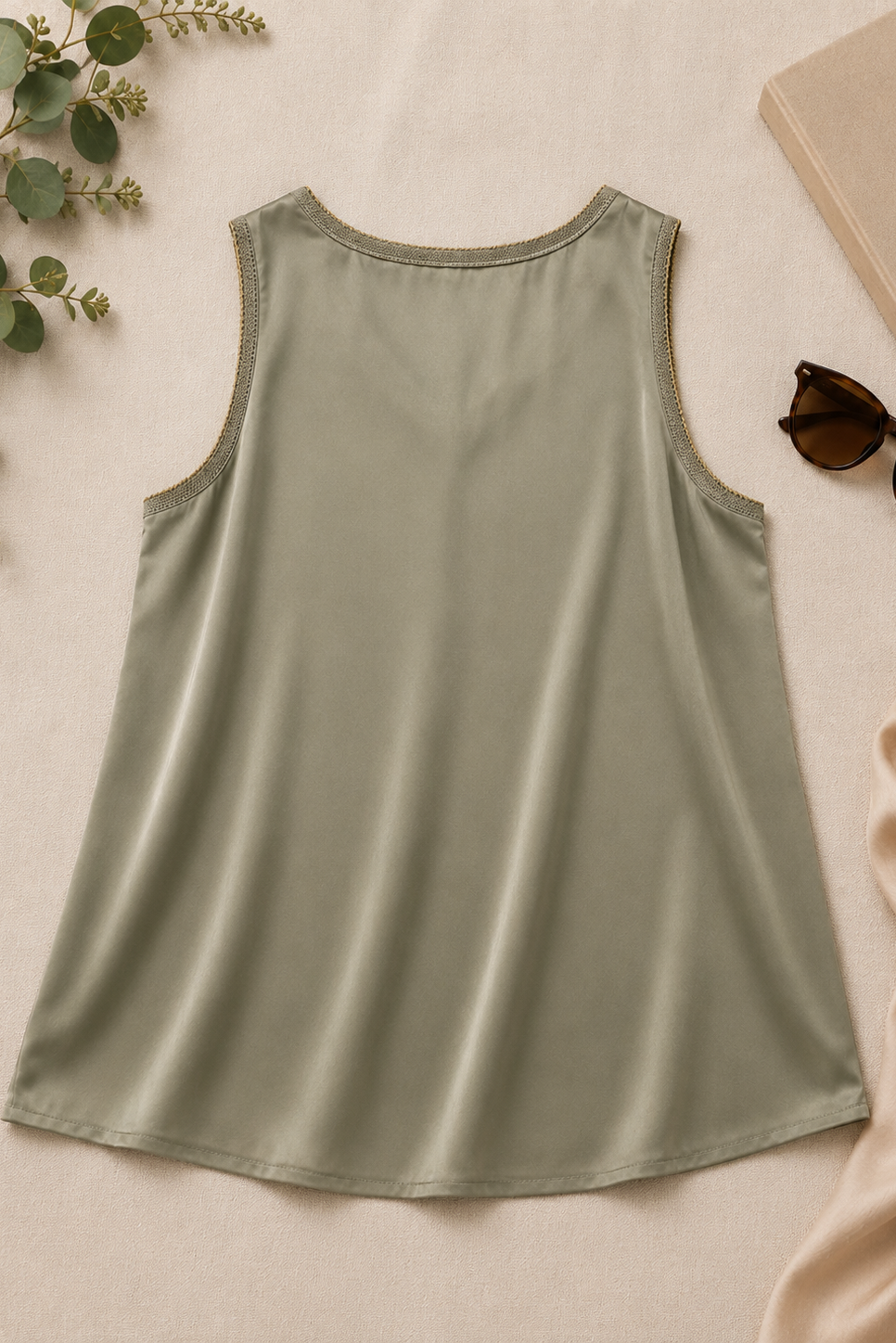 Sage Silk Tank Top