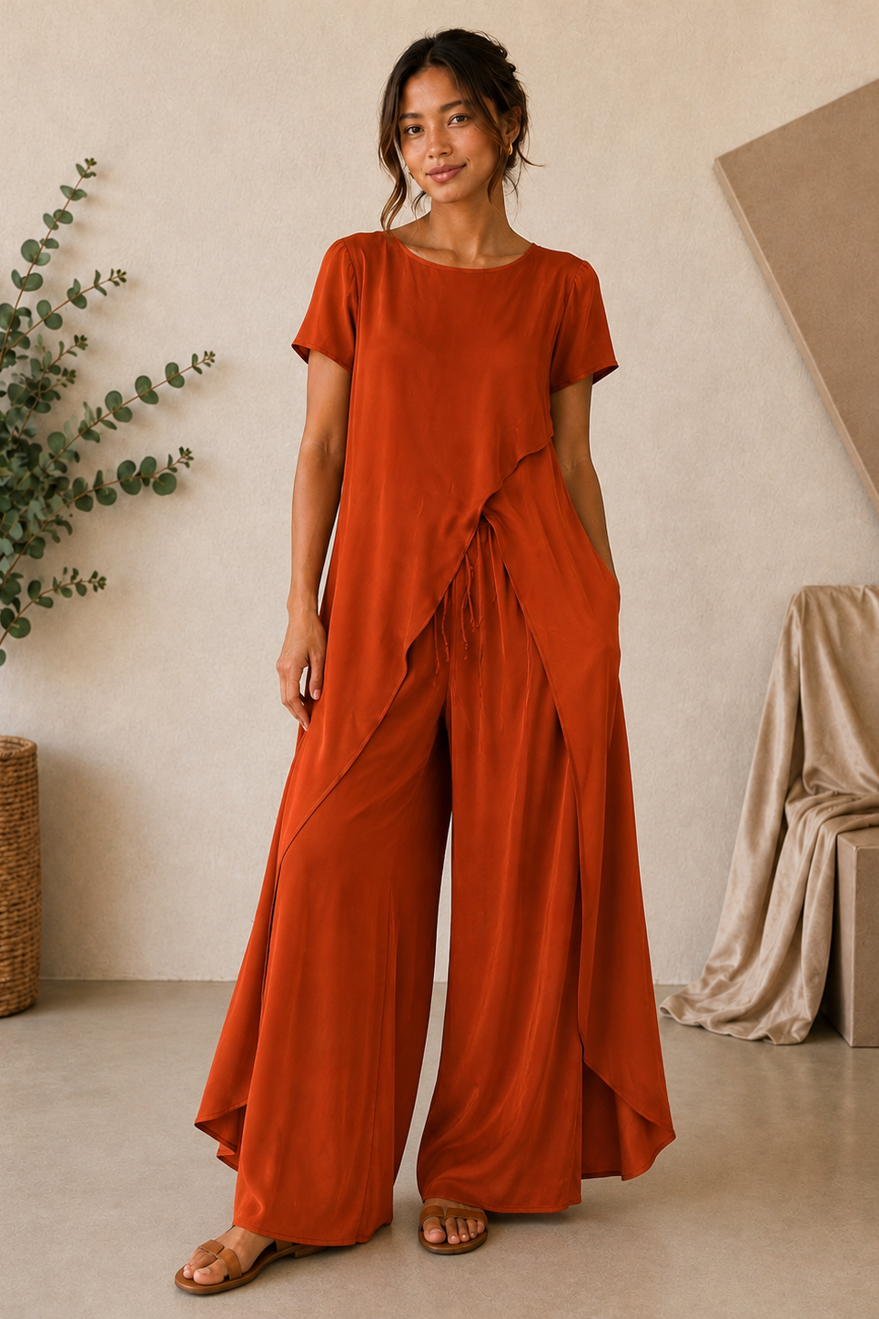 Sienna Muse Satin Co-Ord - Sunset