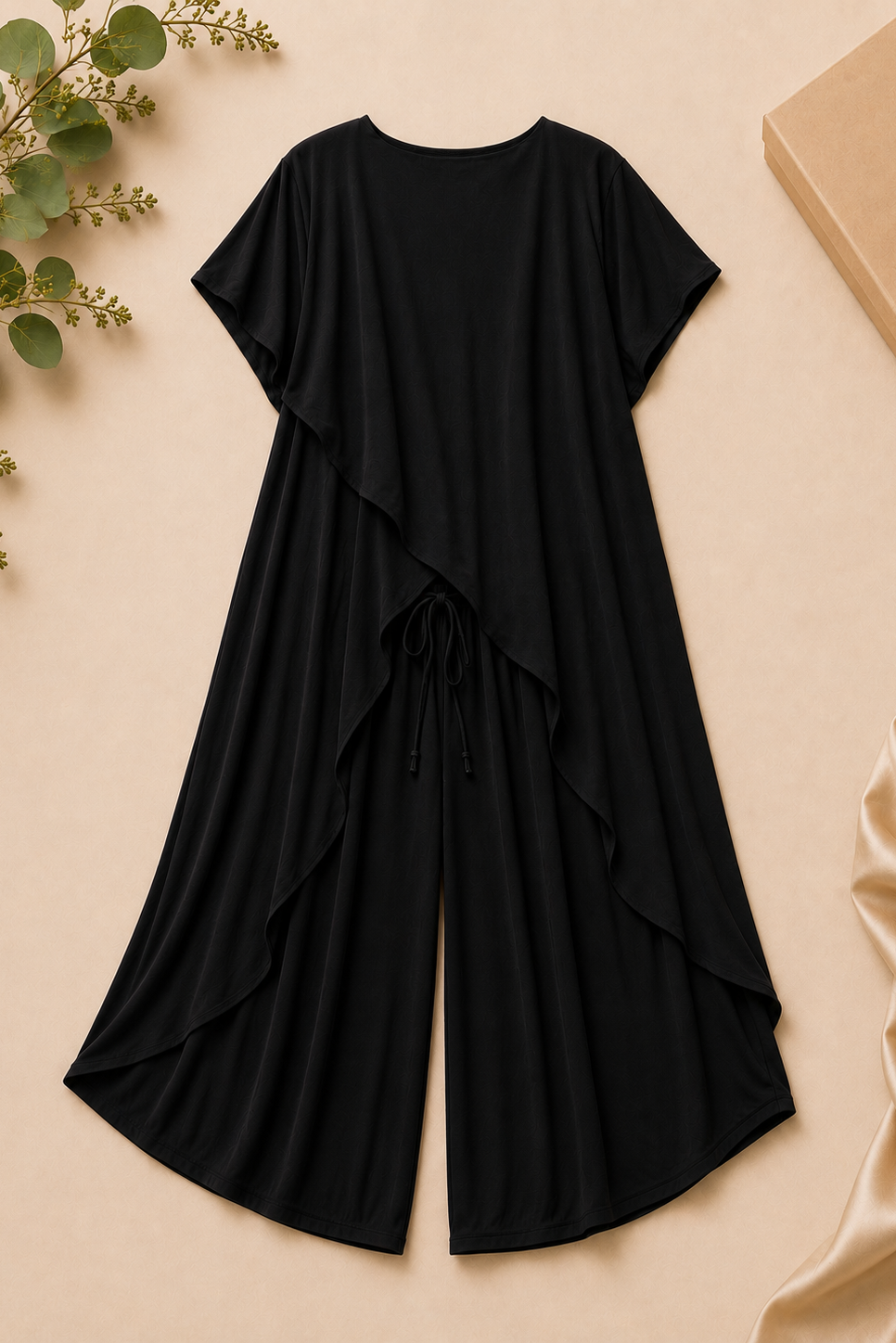 Sienna Muse Satin Co-Ord - Black