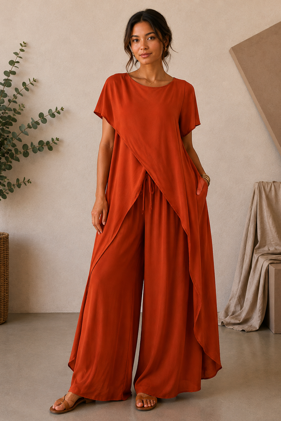 Sienna Muse Satin Co-Ord - Sunset