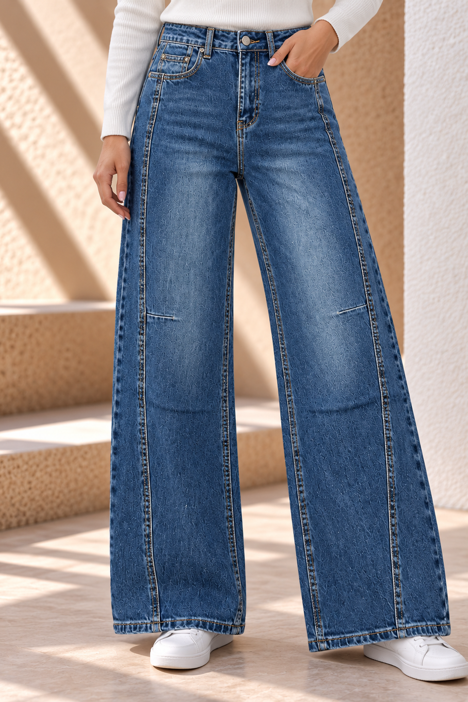 Talia Wide Leg Jeans – Blue