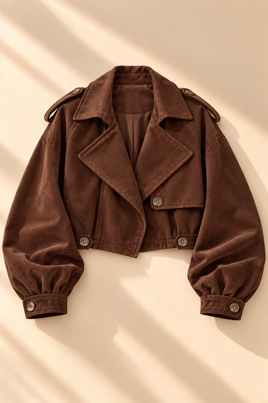 Vallée Cropped Cord Jacket - Brown