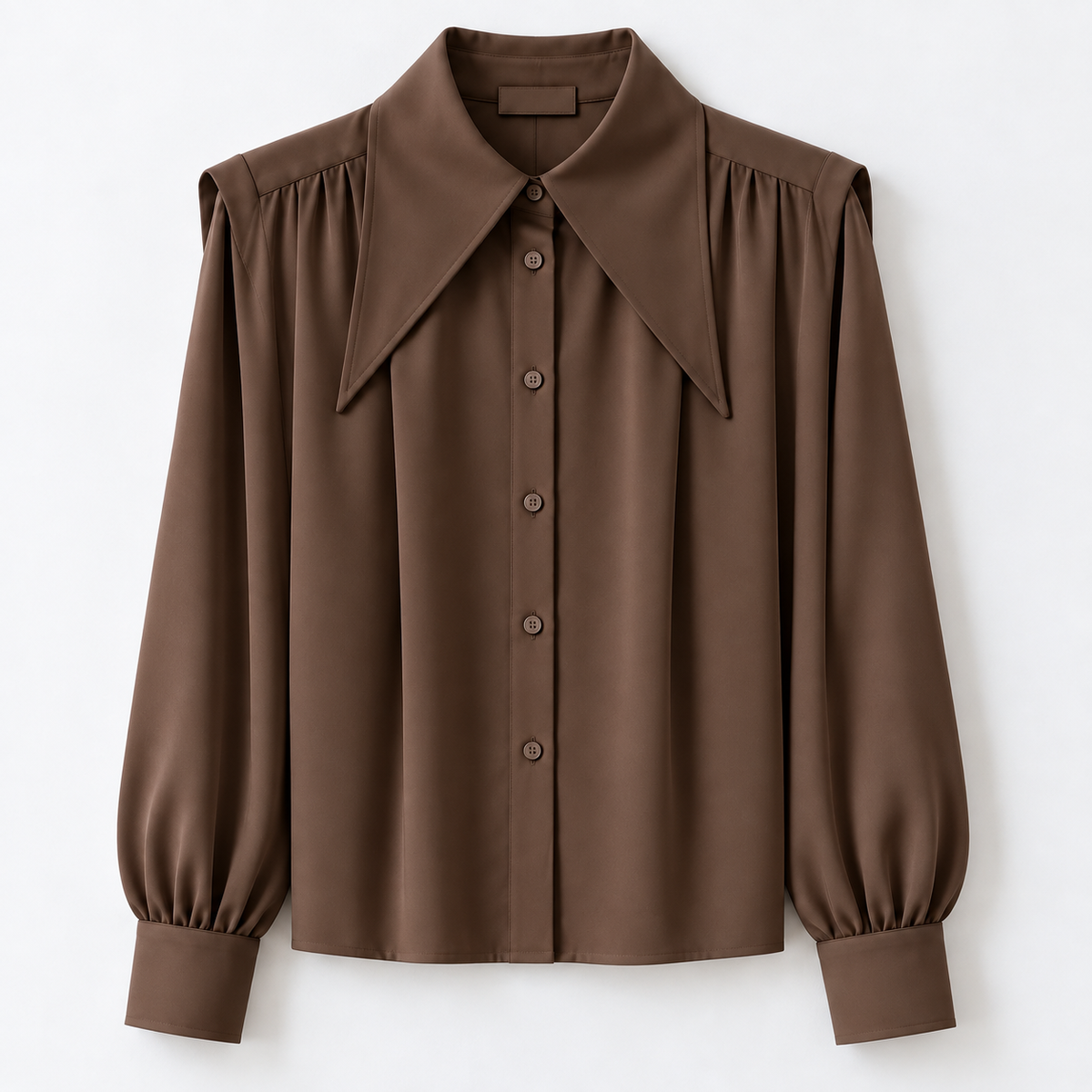 Veda Satin Shirt – Brown