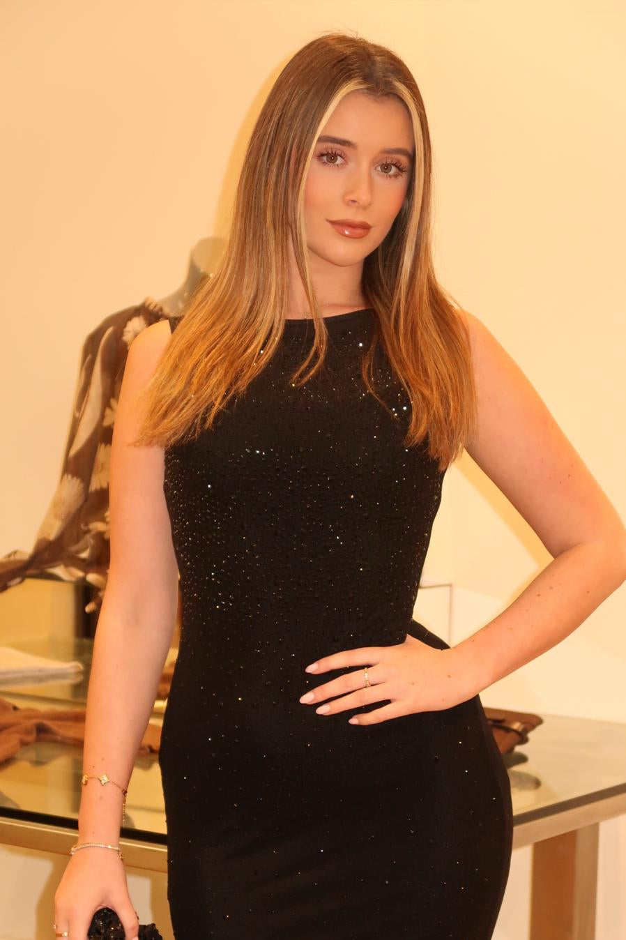 Alara Glitter Mesh Dress