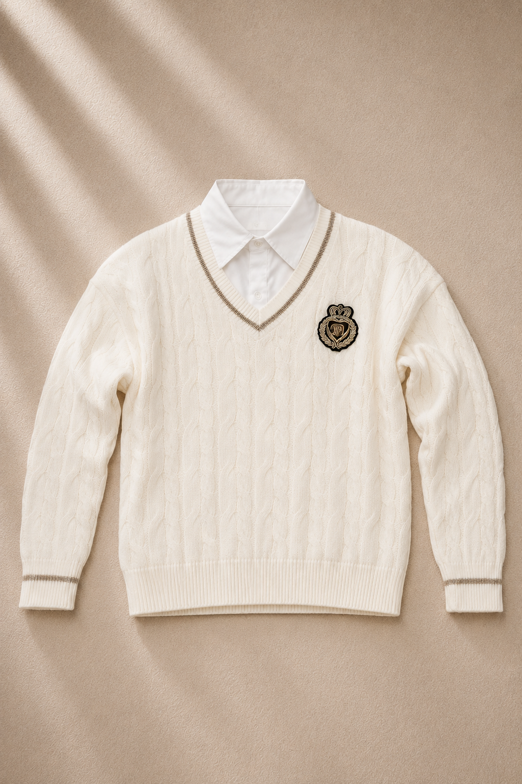 Windsor Crest Knit Jumper – Ivory